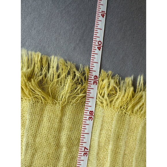 Treasure & Bond Yellow Cotton Scarf With Fringed Edges 78" X 35" - Picture 5 of 8